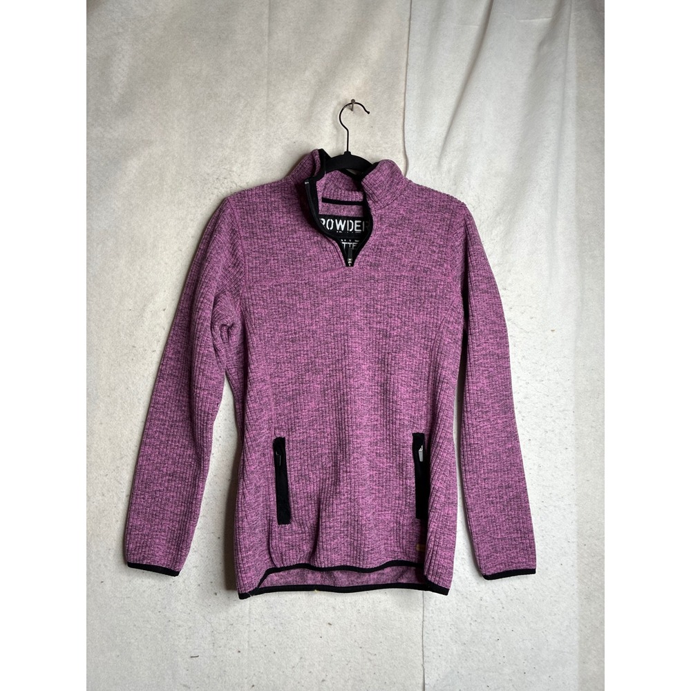 Powder River Outfitters Womens Purple Marl Quarter Zip Fleece Pullover Medium